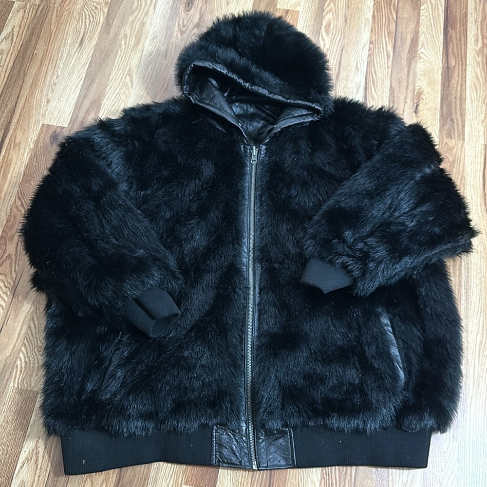 Excelled Leather Reversible Faux Fur & Leather Coat size 4X - Picture 2 of 15